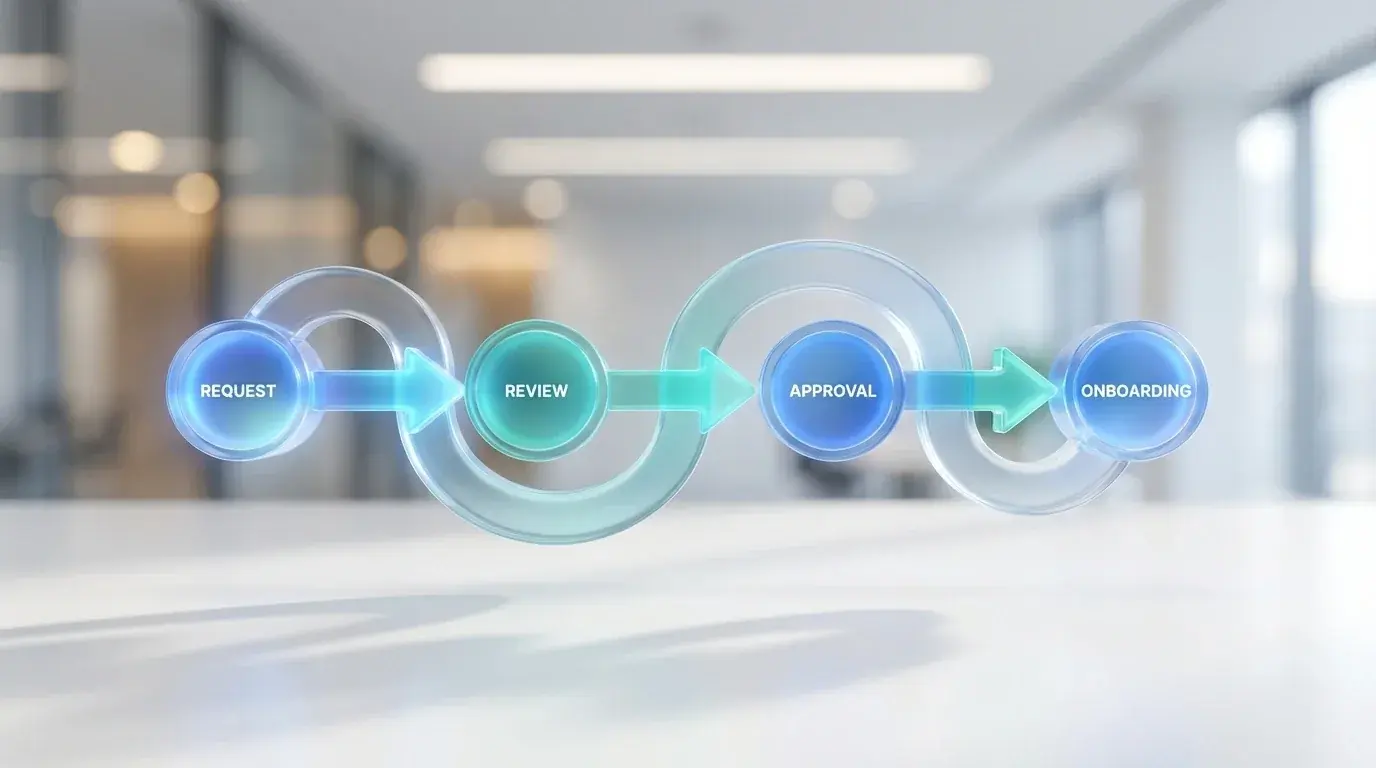 Headcount approval workflow from request through Finance sign-off