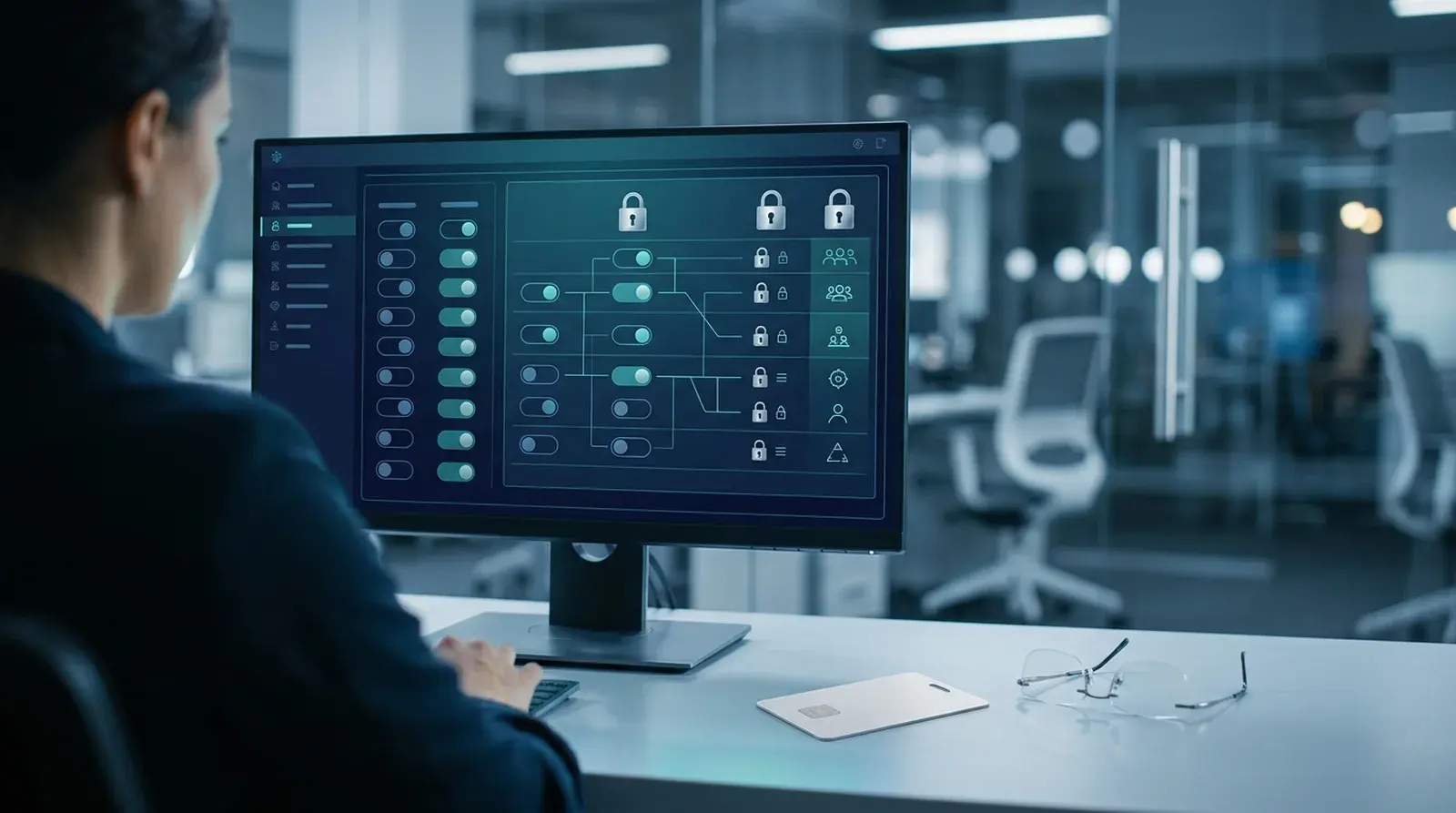 An HRIS administrator reviewing role-based security access settings for position management